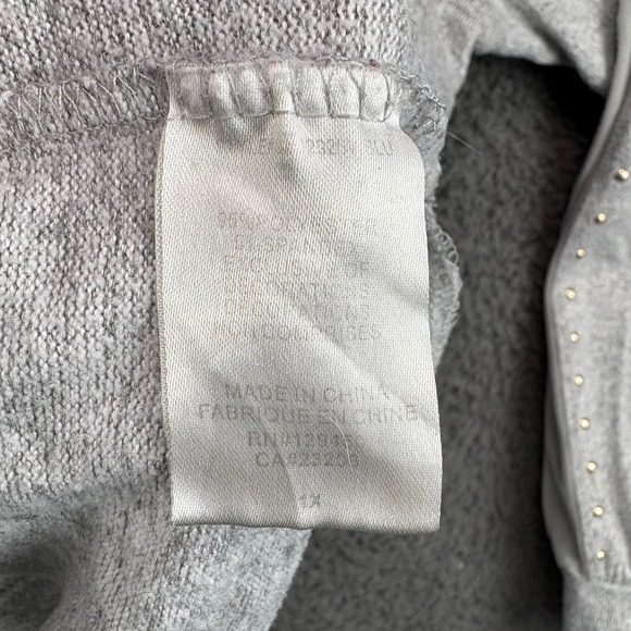 COMO BLU Women's Gray Heathered Long Sleeve Crew Neck‎ Top Studded Size 3X - Picture 3 of 8